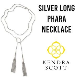 🚫SOLD🚫KENDRA SCOTT NWOT SILVER PHARA LONG KNOT ROPE NECKLACE STATEMENT SHINY